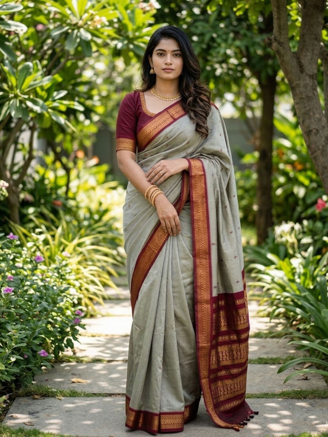 Dinesh Ethnic Traditional Wear Dinesh Ethnic Traditional Wear Geometric Woven Design Zari Saree