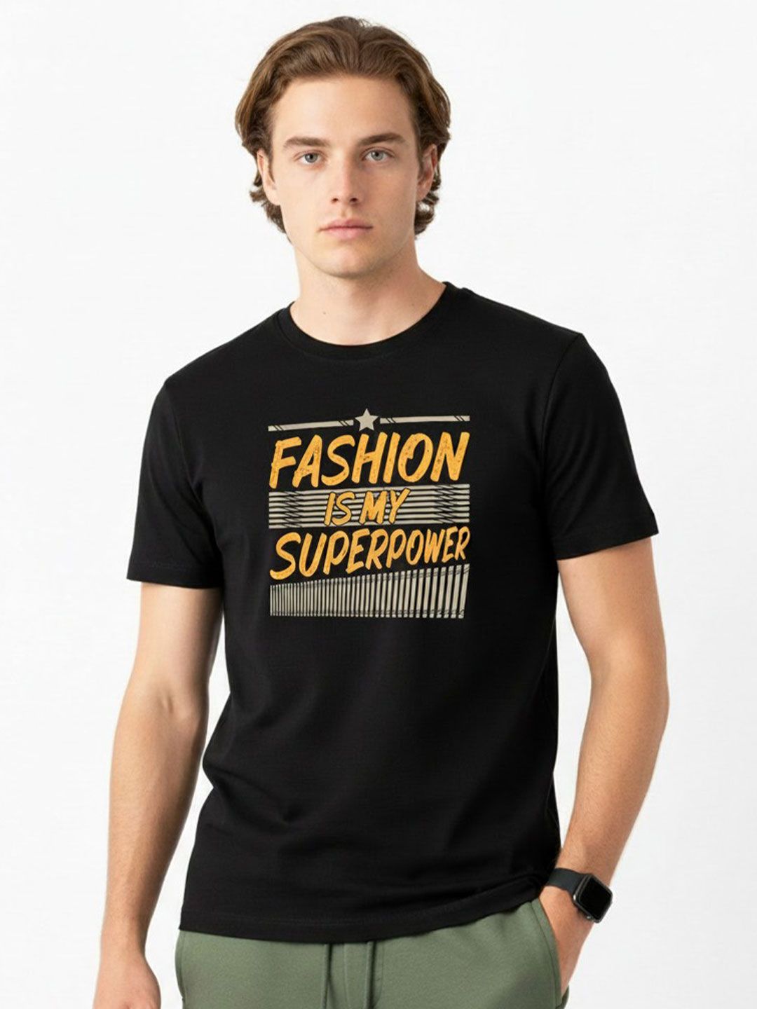Organic Chics Men Typography Printed Anti Odour T-shirt