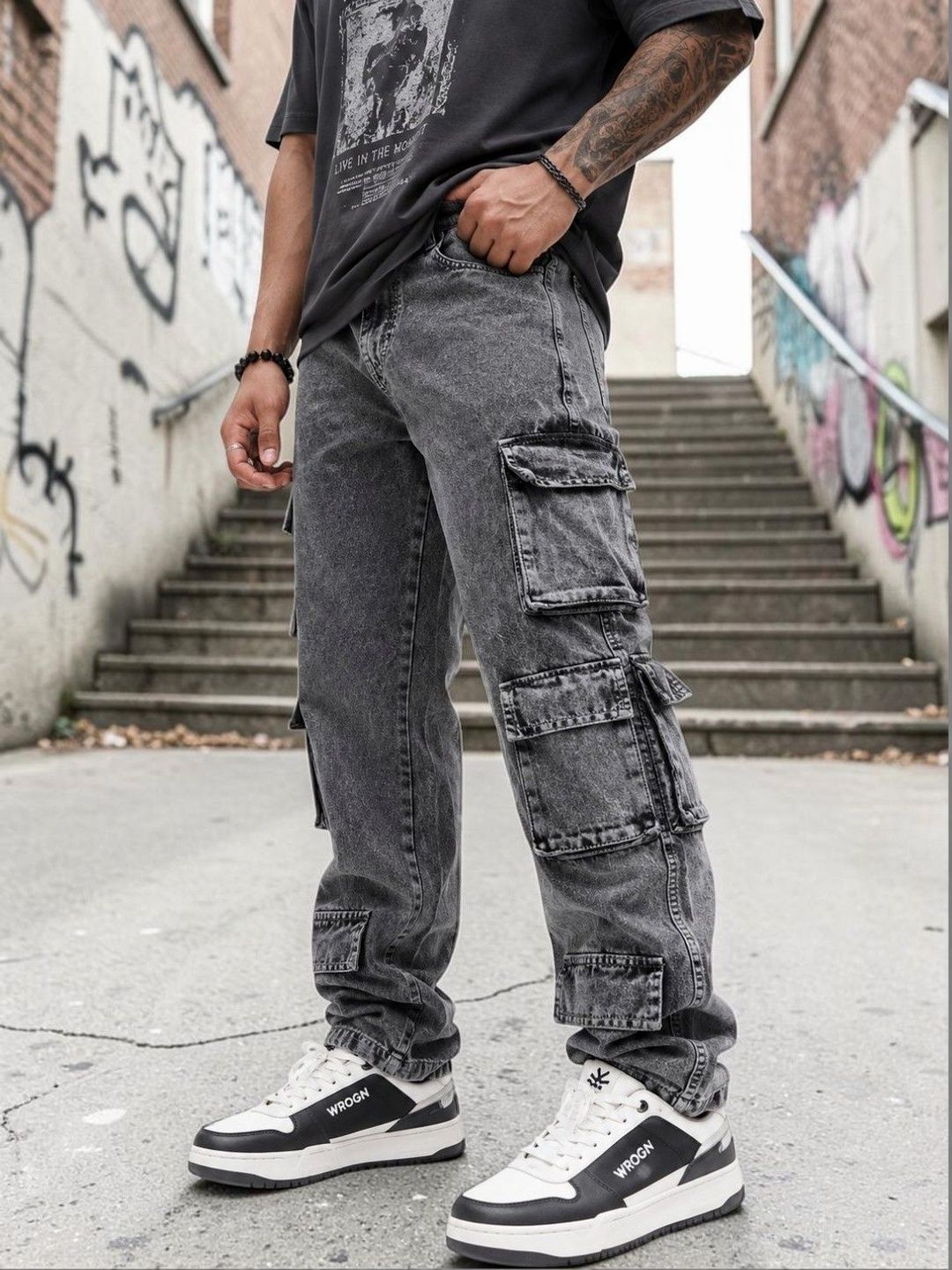 styzon Men Comfort Regular Fit Mid-Rise Heavy Fade Jeans
