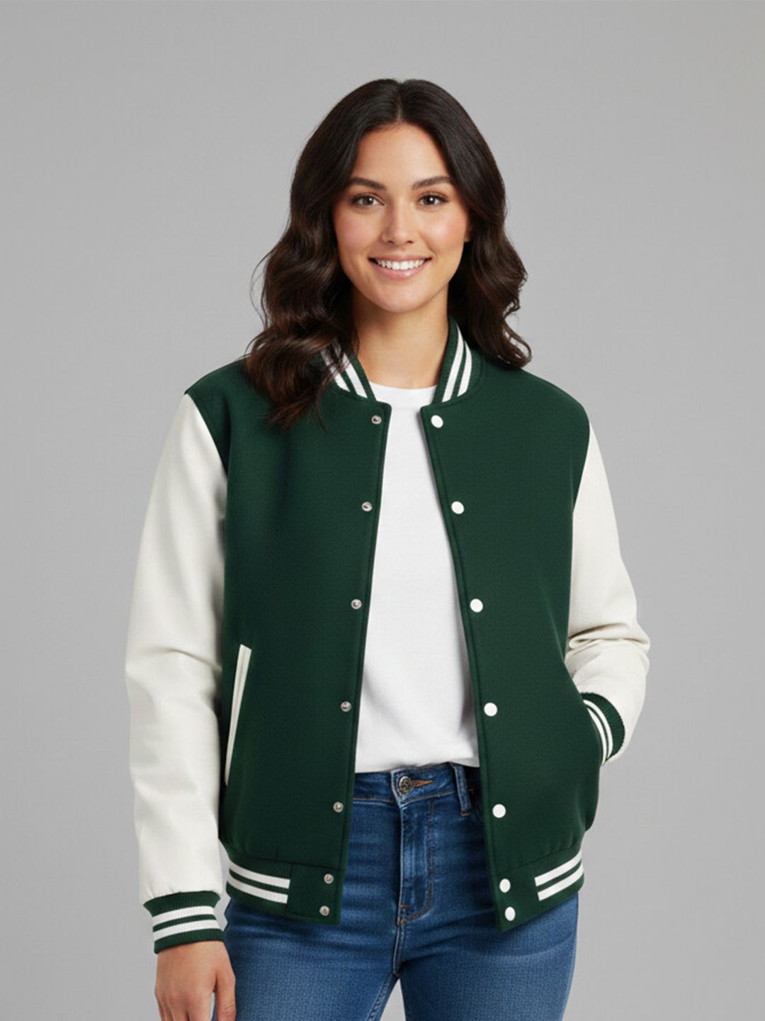 Besick Women Colourblocked Lightweight Varsity Jacket