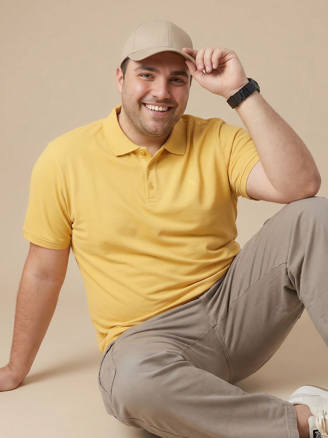 Sztori Plus Size Polo Collar Pure Cotton T-Shirt