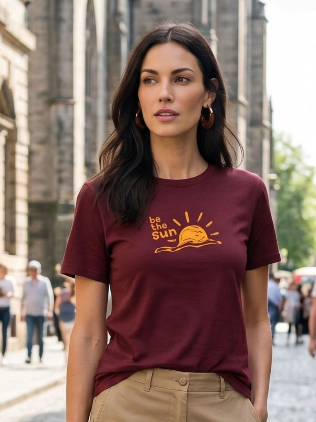 NOBERO Women Pure Cotton Applique T-shirt