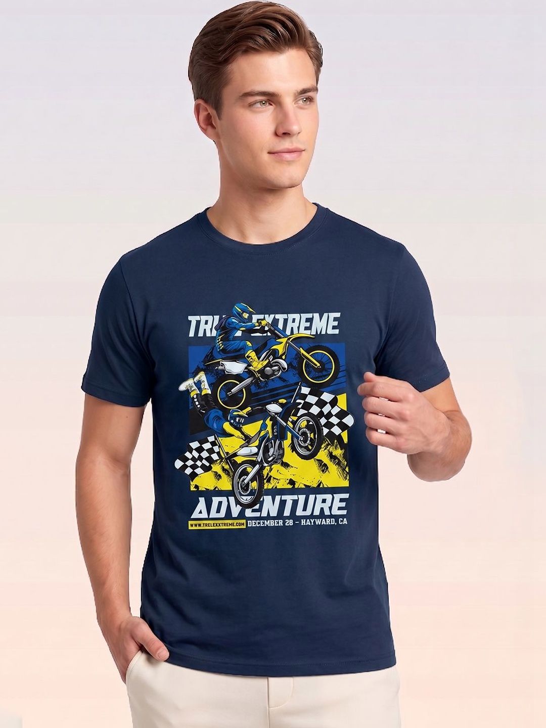 The Roadster Lifestyle Co Printed Cotton Round Neck Tshirts