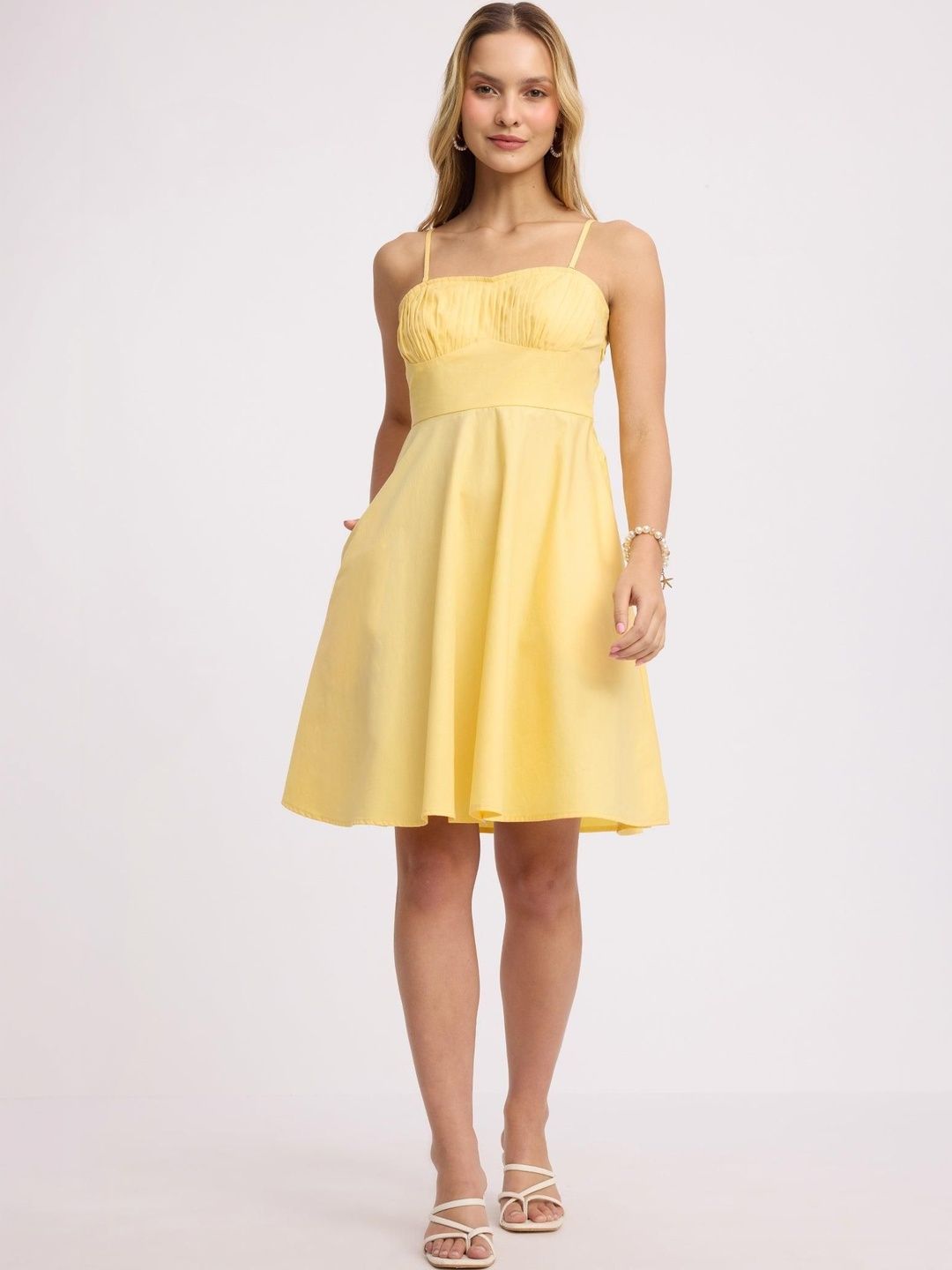 Fit & Flare Dress Virgio Cotton Pleated Bust Mini Dress