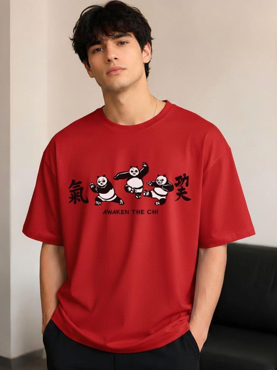 R.Code by The Roadster Life Co. Men Kung Fu Panda Printed T-shirt