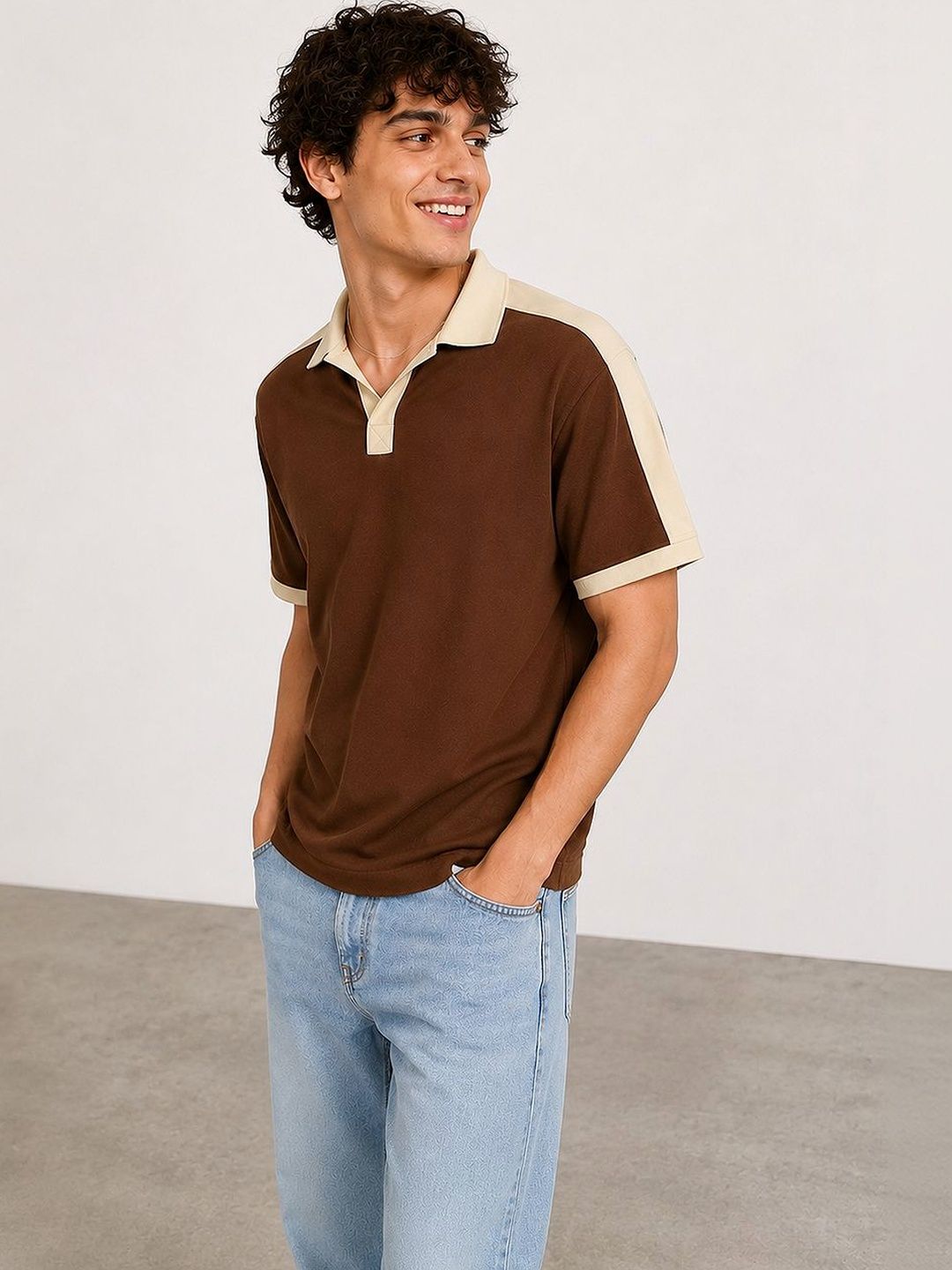 Mast & Harbour Men Colourblocked Polo Collar T-shirt