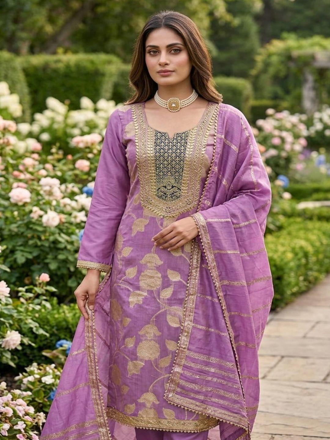 F 13 STUDIO Embroidered Unstitched Dress Material