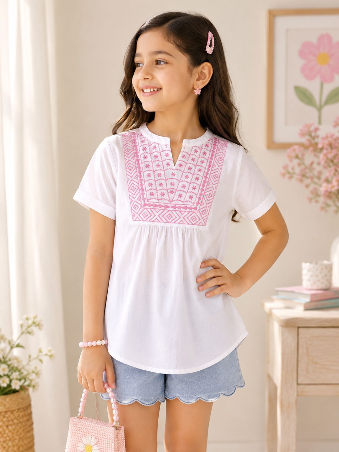 Miyo White Embroidered Top