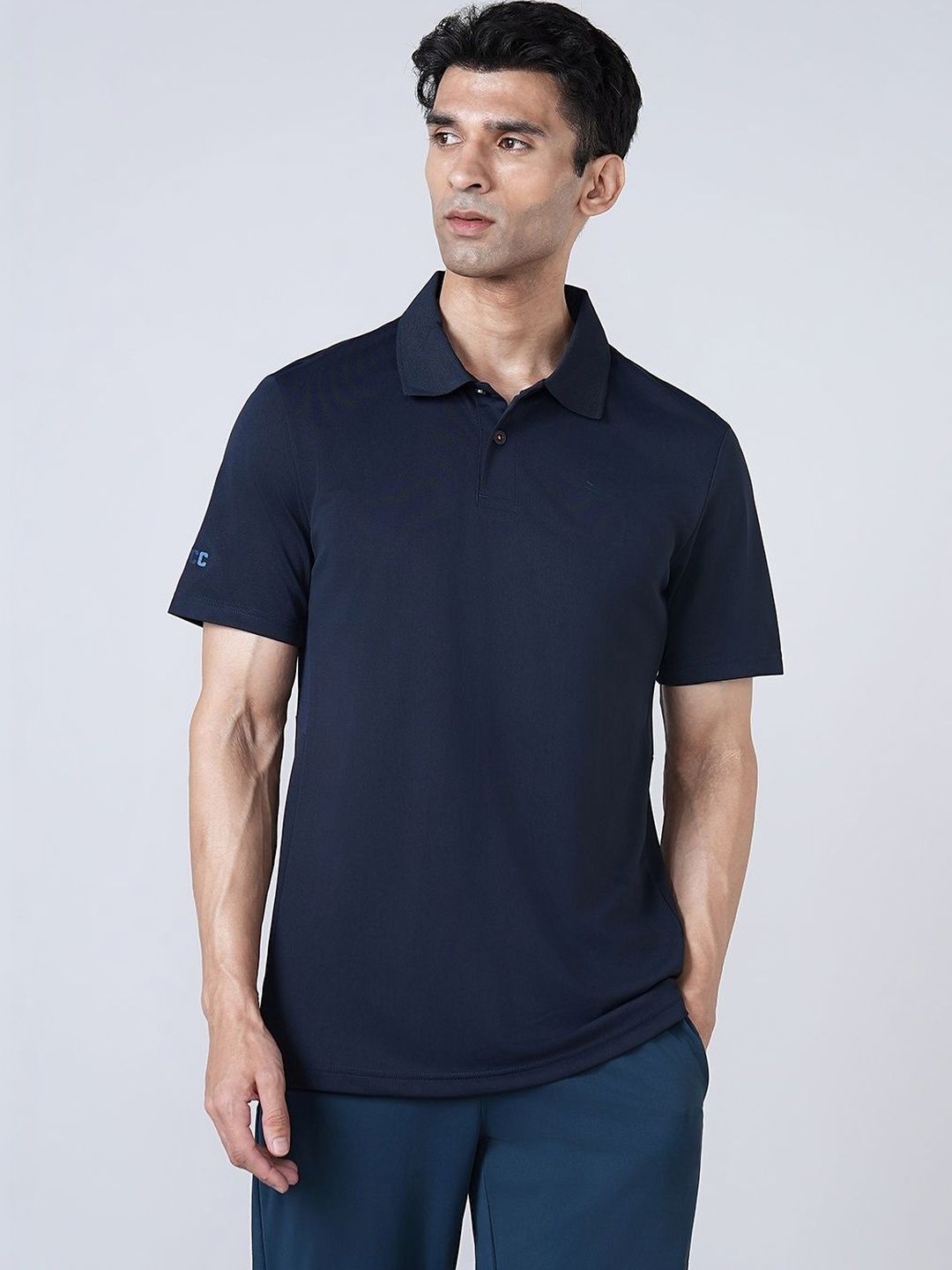 Technosport Men Brand Logo Polo Collar Slim Fit T-shirt