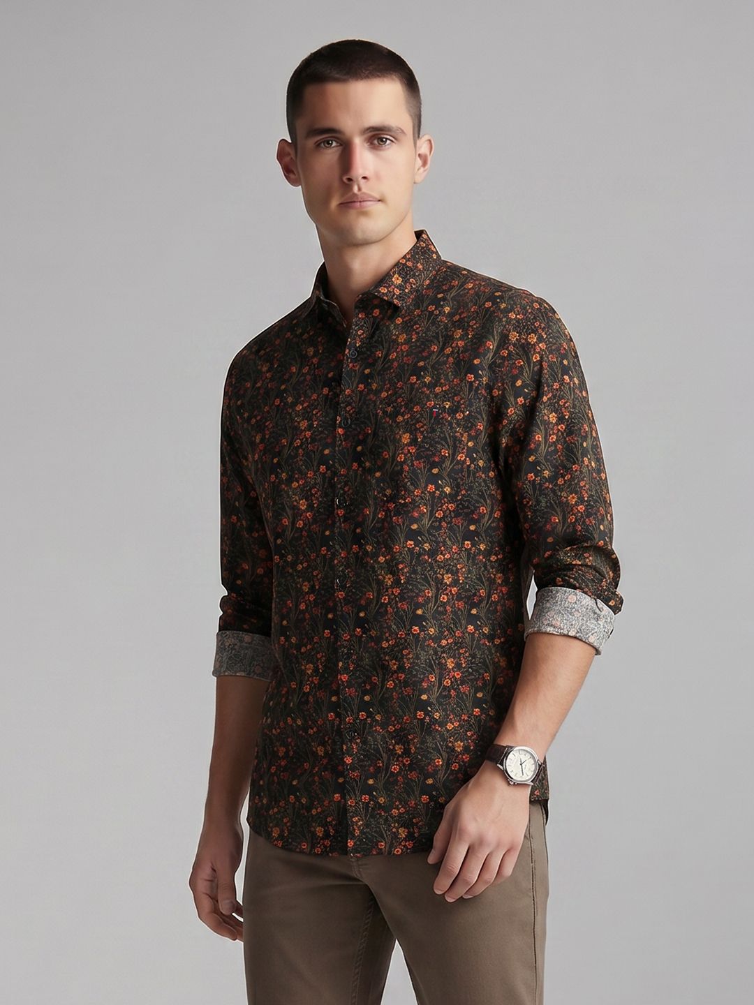 Louis Philippe Sport Louis Philippe Sport Slim Fit Floral Printed Casual Shirt