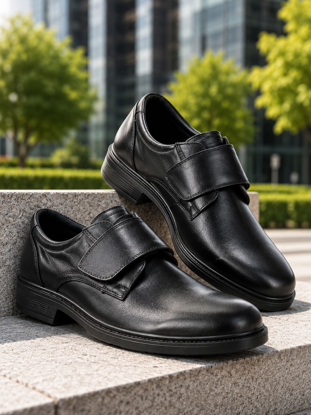 TSF Men Round Toe Velcro Formal Monk Shoes