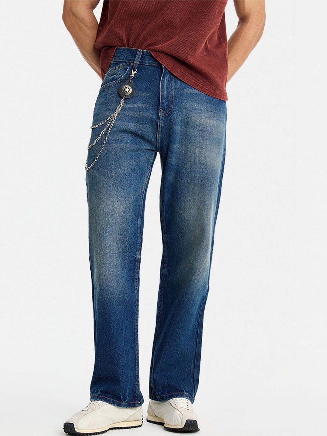 Snitch Indigo Mid-Rise Straight Fit Jeans