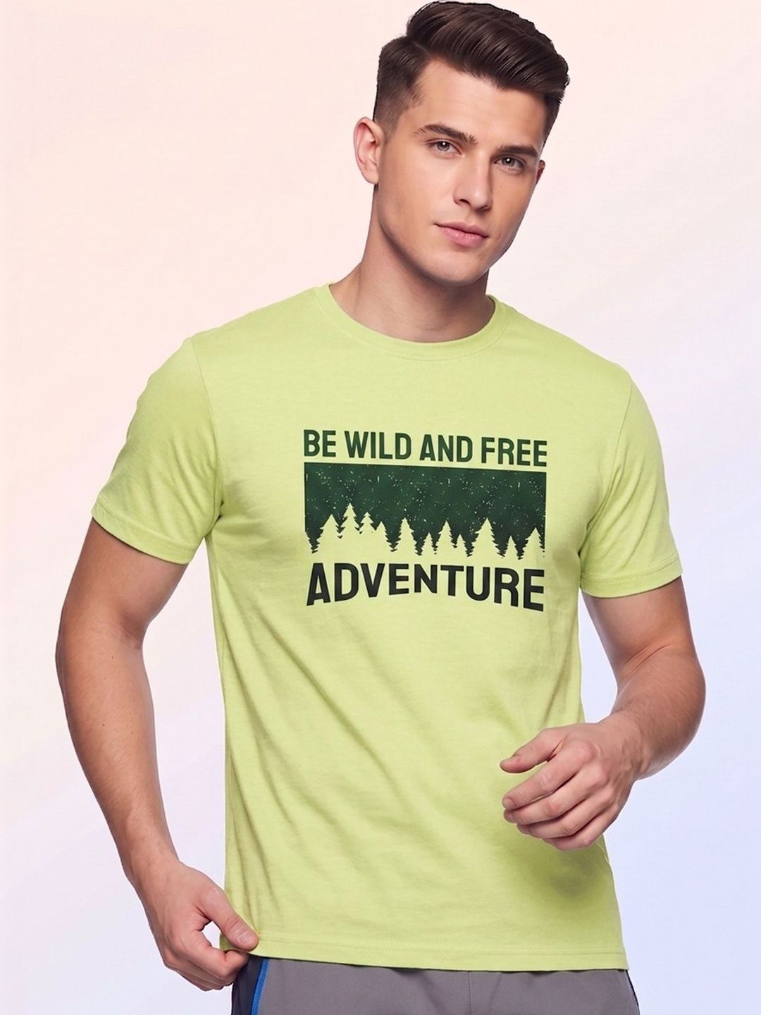 The Roadster Lifestyle Co Printed Pure Cotton Round Neck Tshirts