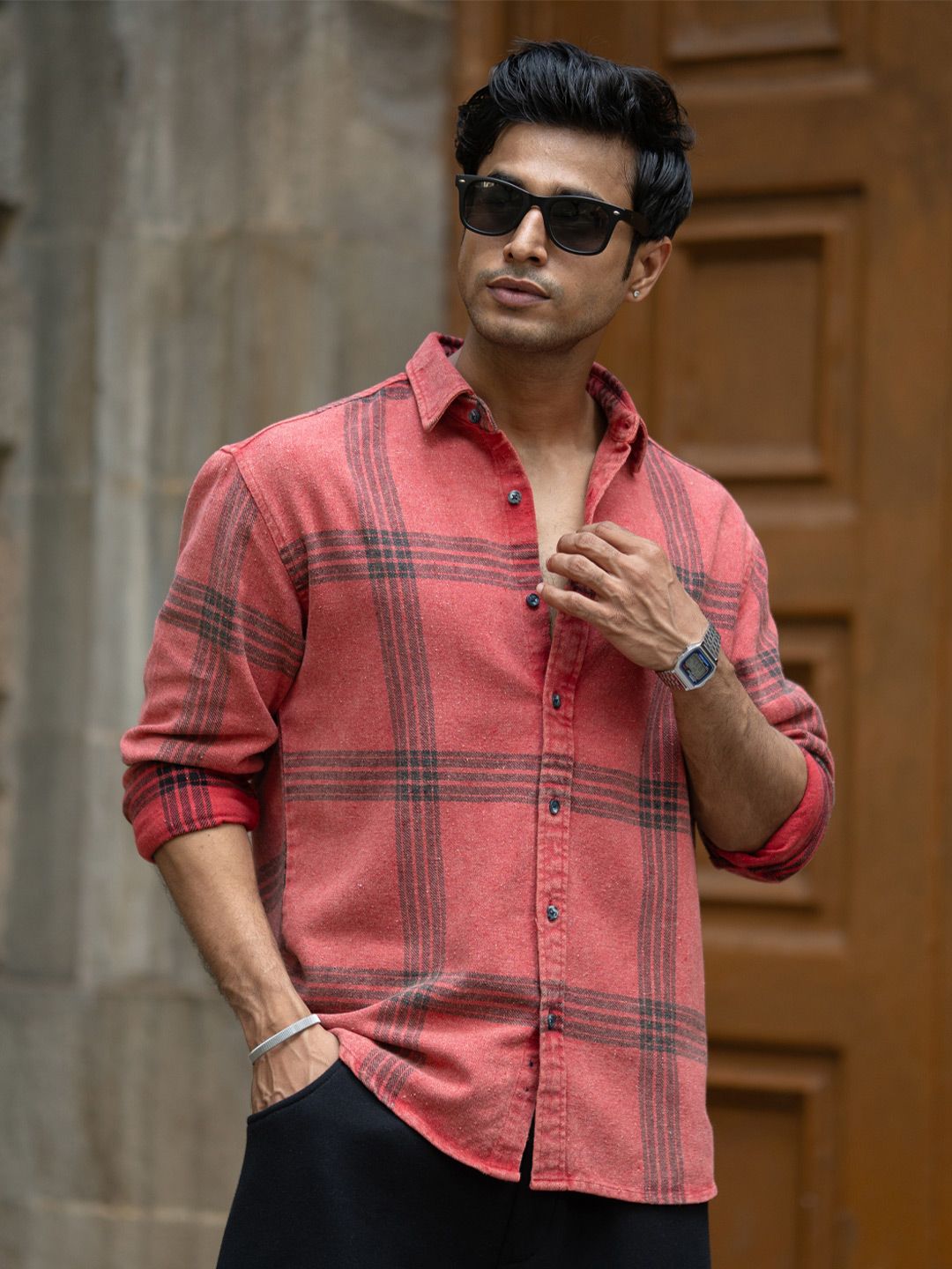 Powerlook Men Tartan Checks Checked Casual Shirt