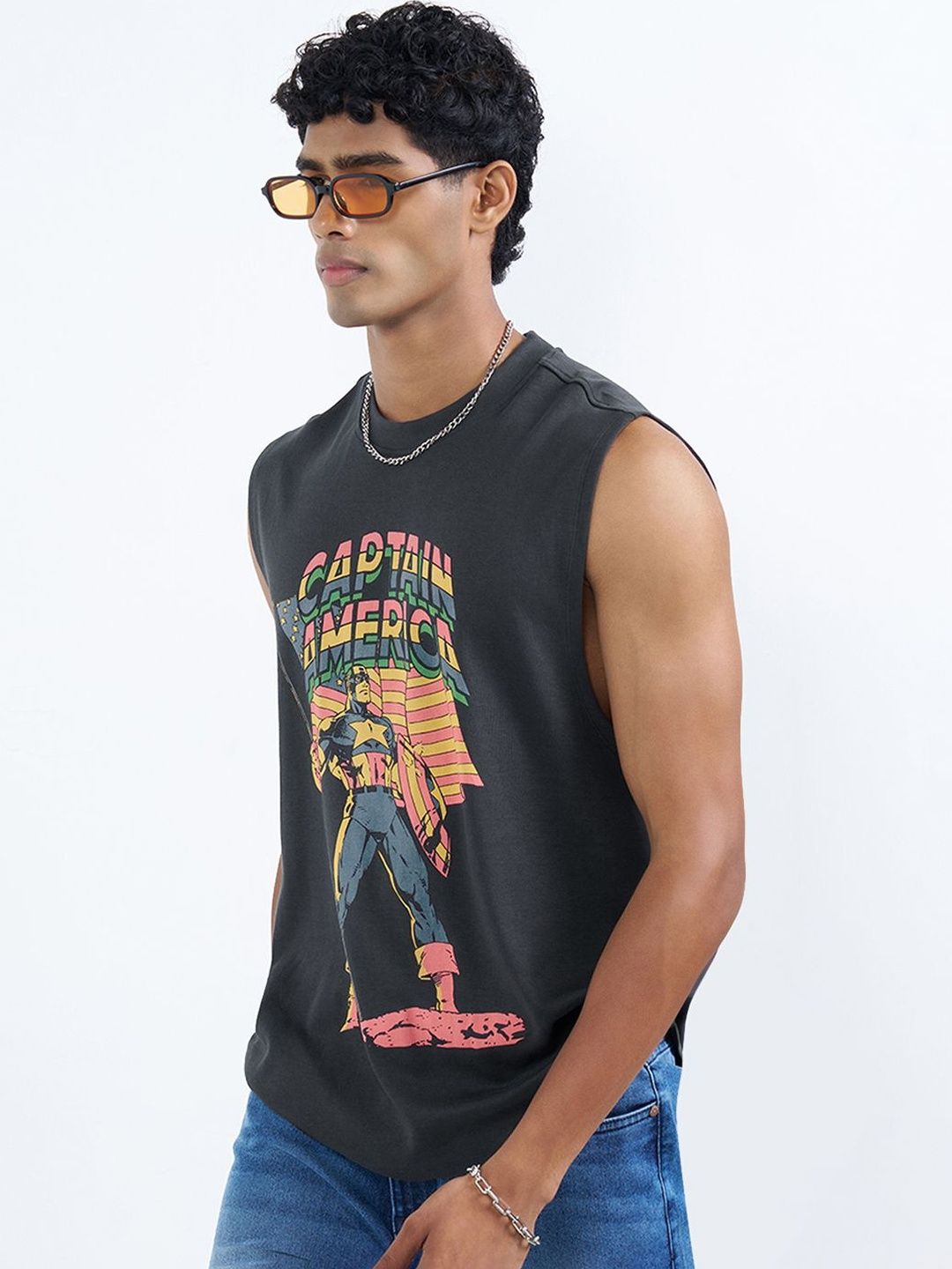 SF JEANS by Pantaloons Men Captain America Printed T-shirt
