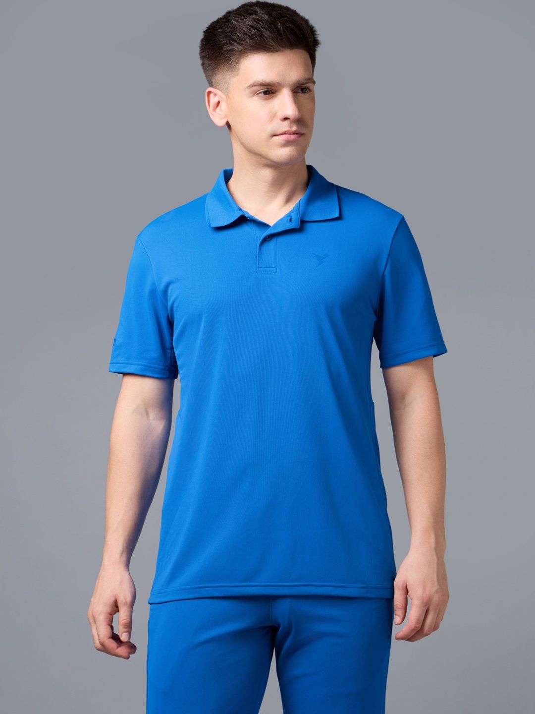 Technosport Men Brand Logo Polo Collar Slim Fit T-shirt