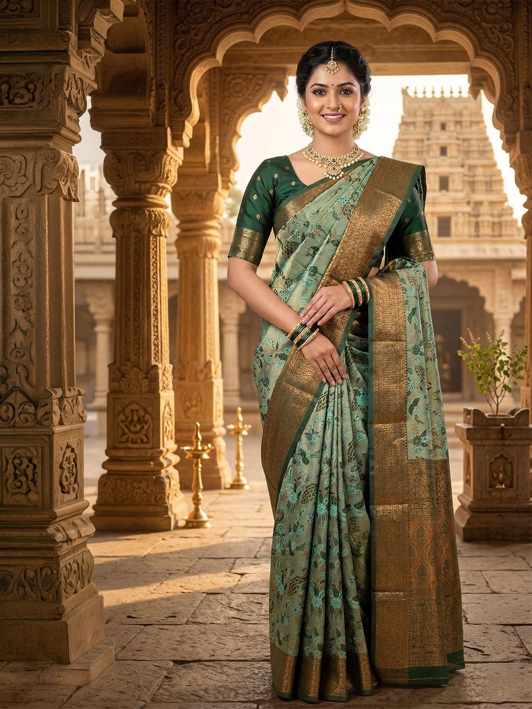 Moda Rapido Woven Design Zari Handloom Kanjeevaram Saree