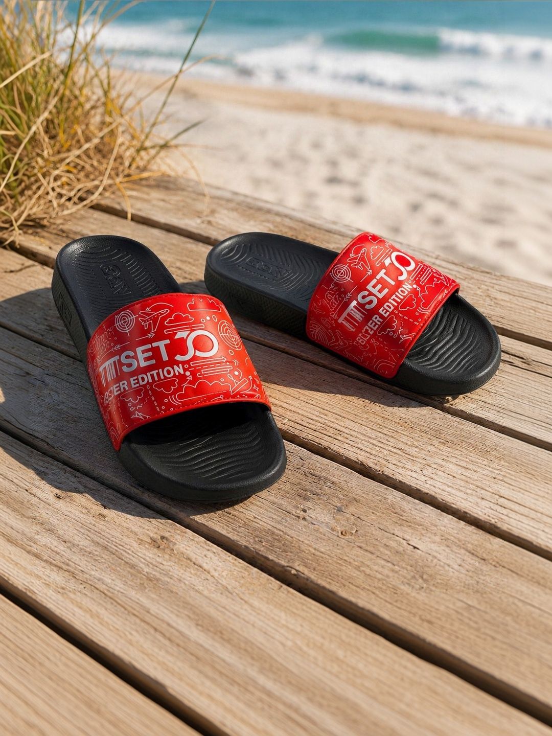 JOOTIYAPA Men Printed Sliders