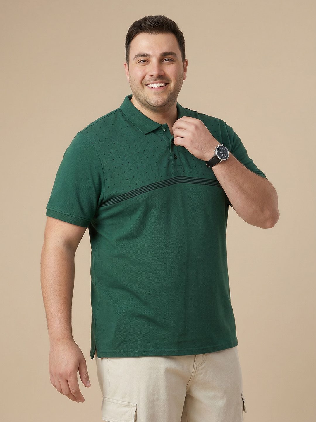 Sztori Plus Size Polo Collar Pure Cotton T-Shirt