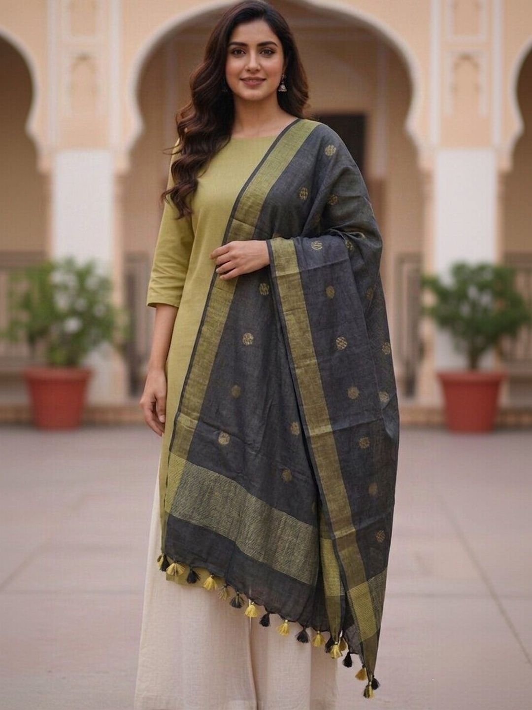 MOLCHA BY BABITA SINGH Ethnic Motifs Woven Design Dupatta