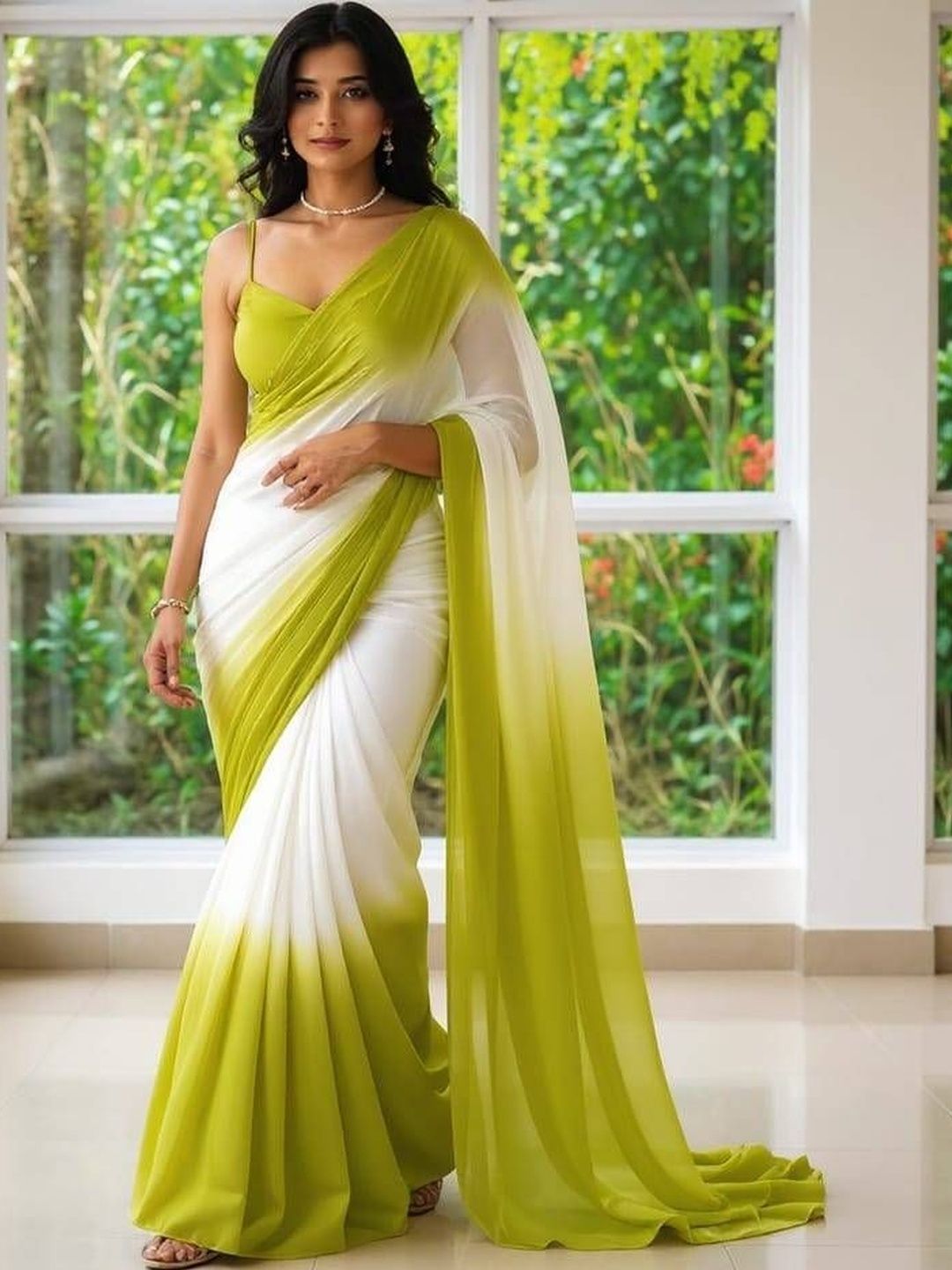 Moda Rapido Ombre Pure Georgette Fusion Saree