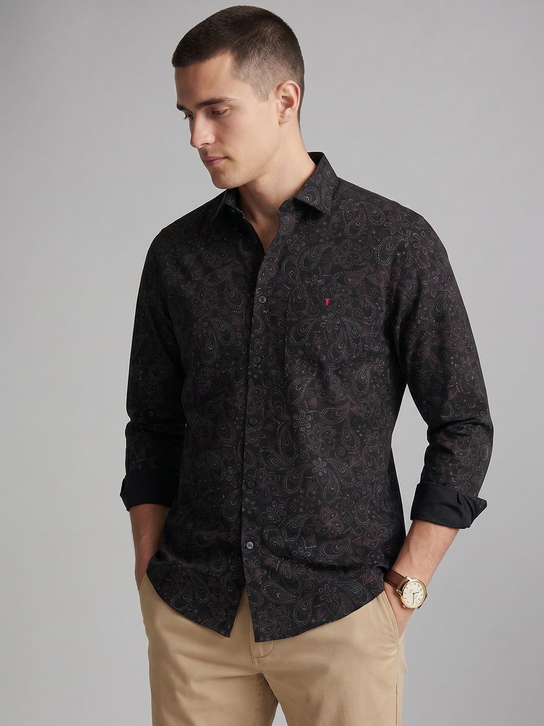Louis Philippe Sport Louis Philippe Sport Slim Fit Paisley Printed Pure Cotton Casual Shirt