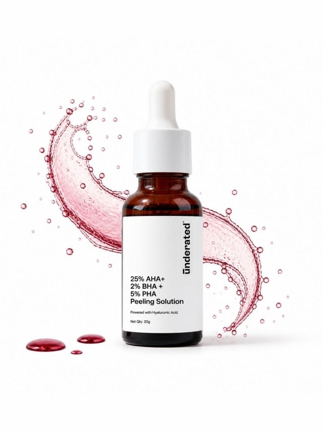 Underated Underated AHA 25% BHA 2% PHA 5% Peeling Solution Skin Resurfacing Glowing Skin 20g