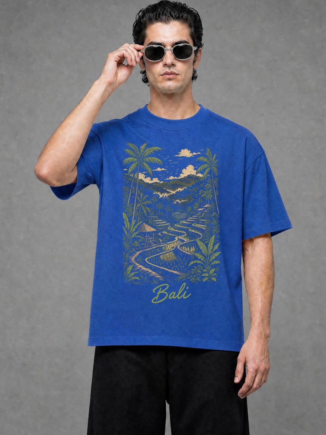 FARDA Unisex Printed Drop-Shoulder Sleeves T-shirt