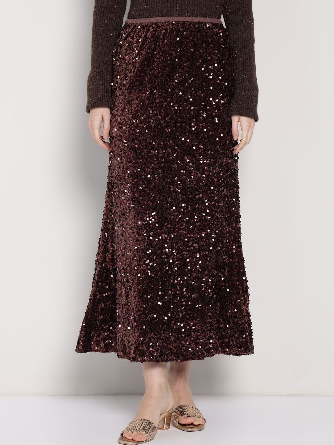 Women Embellished Maxi A-Line Skirt COVER STORY Women Embellished Maxi A-Line Skirt