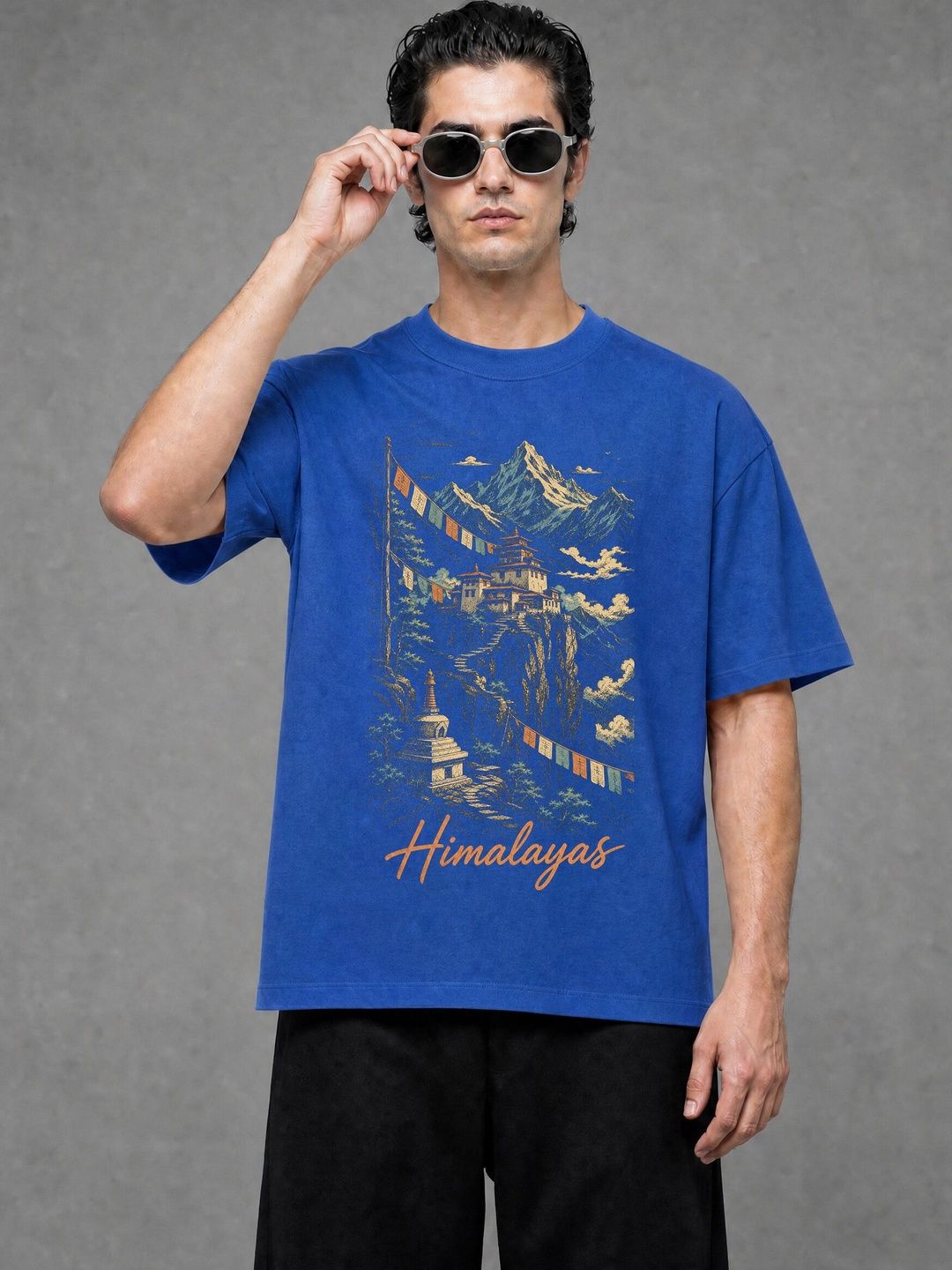 FARDA Unisex Printed Drop-Shoulder Sleeves T-shirt