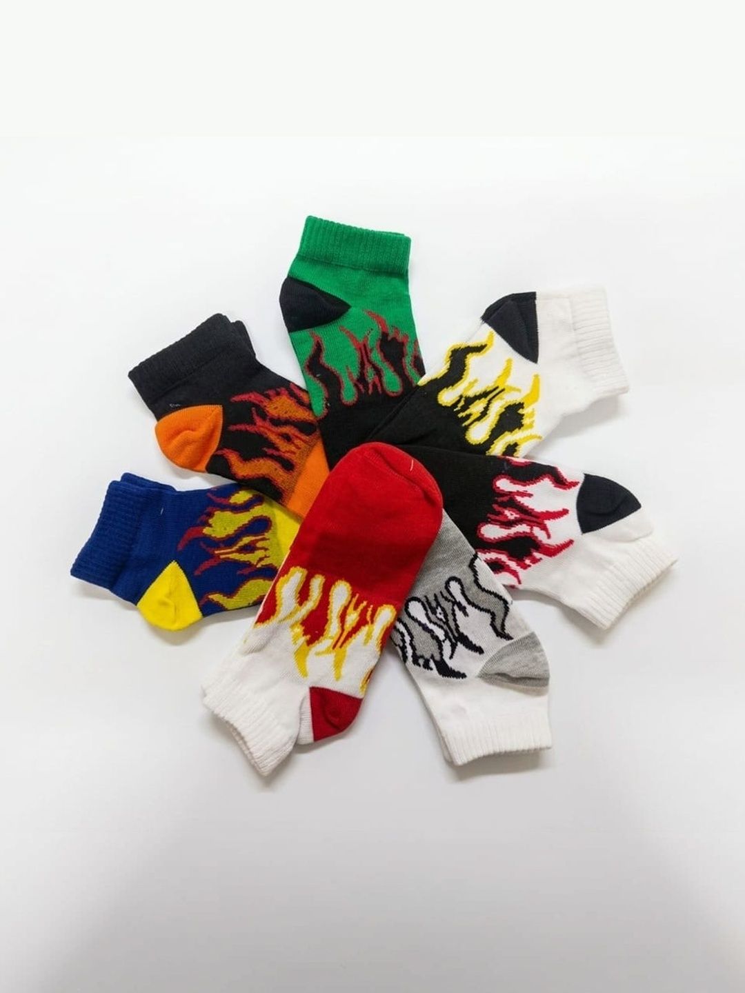 BEAR&BEYOND Men Pack of 7 Cotton Patterned Ankle Length Socks