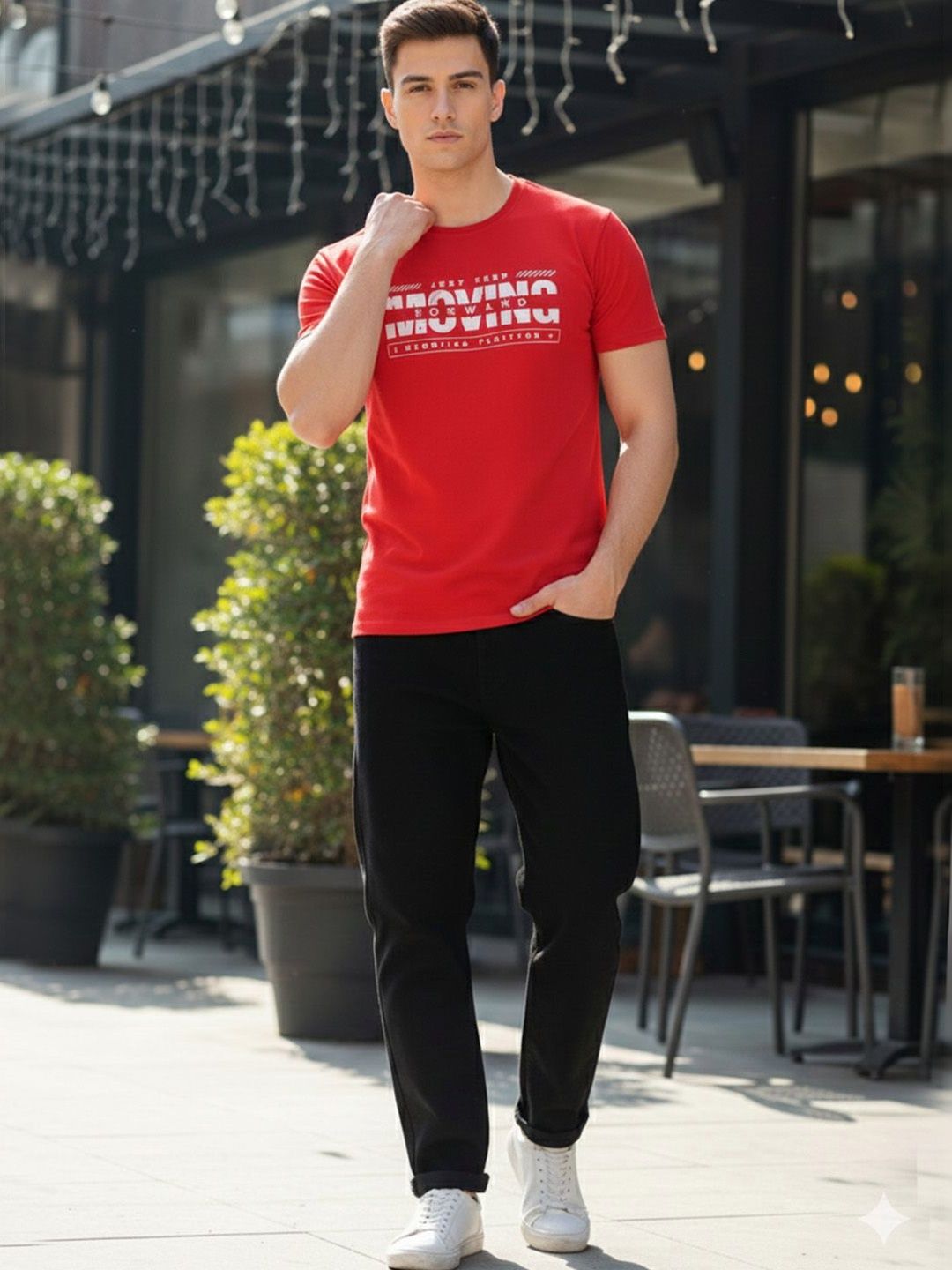 GENSTAR TRENDS Typography Printed Pure Cotton  T-shirt