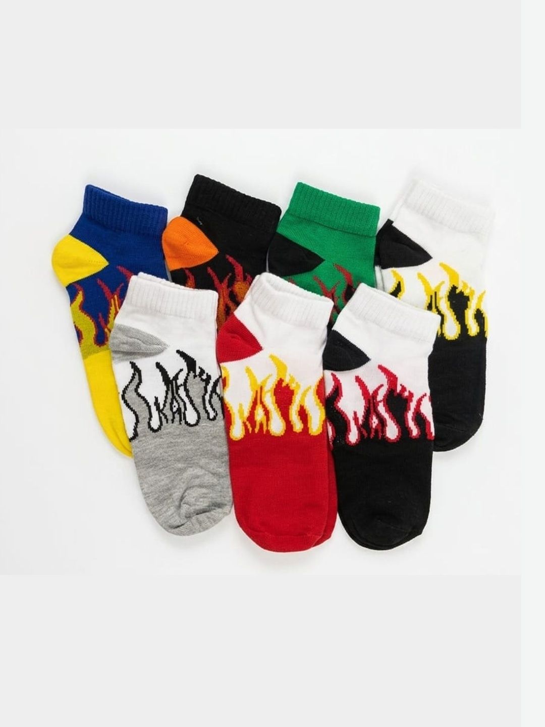 BEAR&BEYOND Men Pack of 7 Cotton Patterned Ankle Length Socks