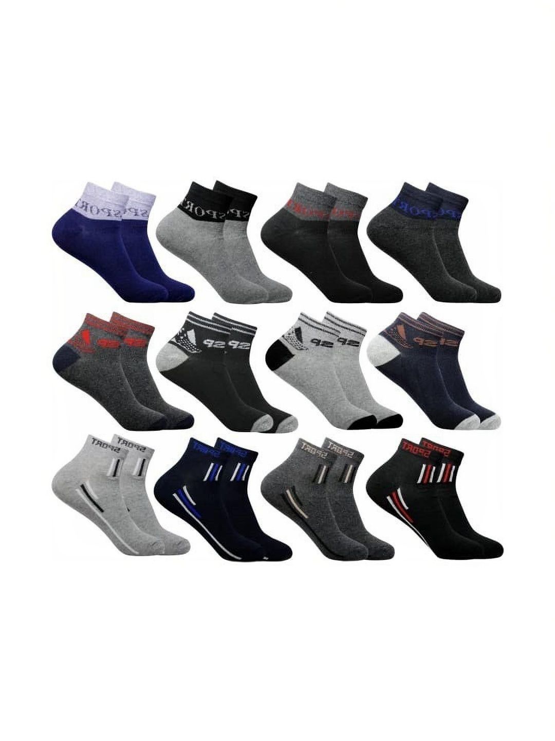 GARUN Men Cotton Patterned Ankle Length Socks