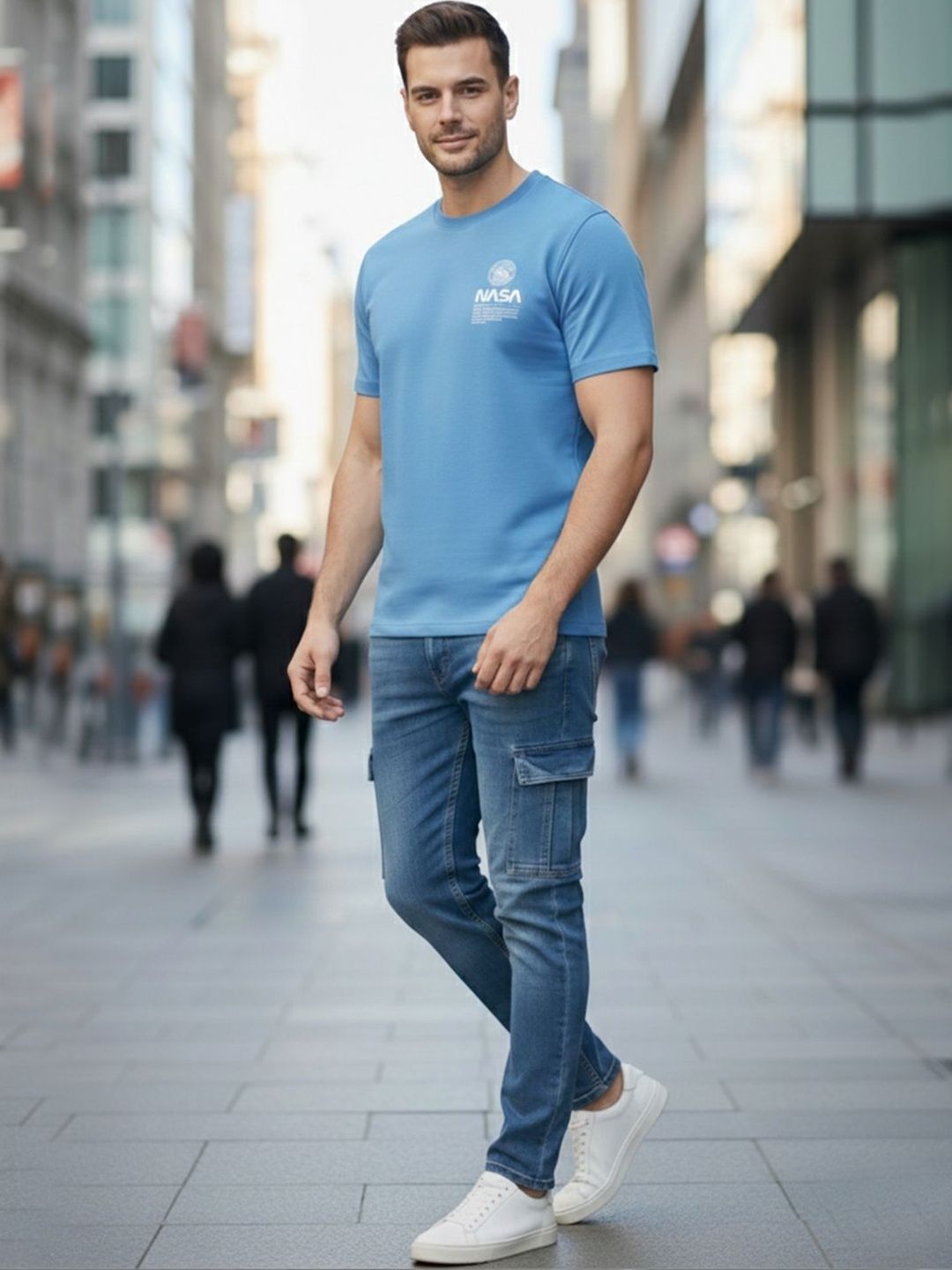 GENSTAR TRENDS Men Brand Logo Printed T-shirt