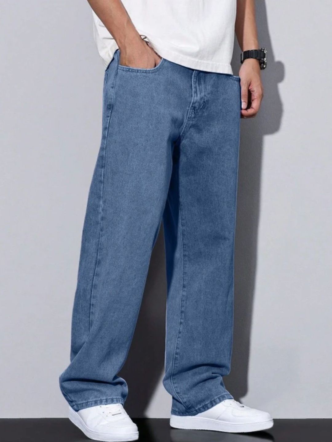 KEYUR Men Loose Mid-Rise Light Fade Jeans