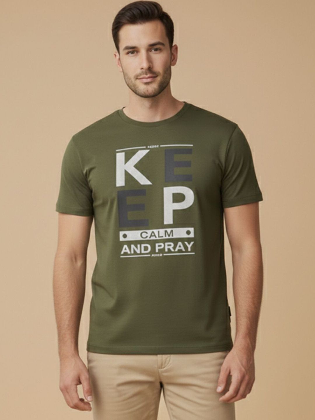 GENSTAR TRENDS Typography Printed Pure Cotton  T-shirt