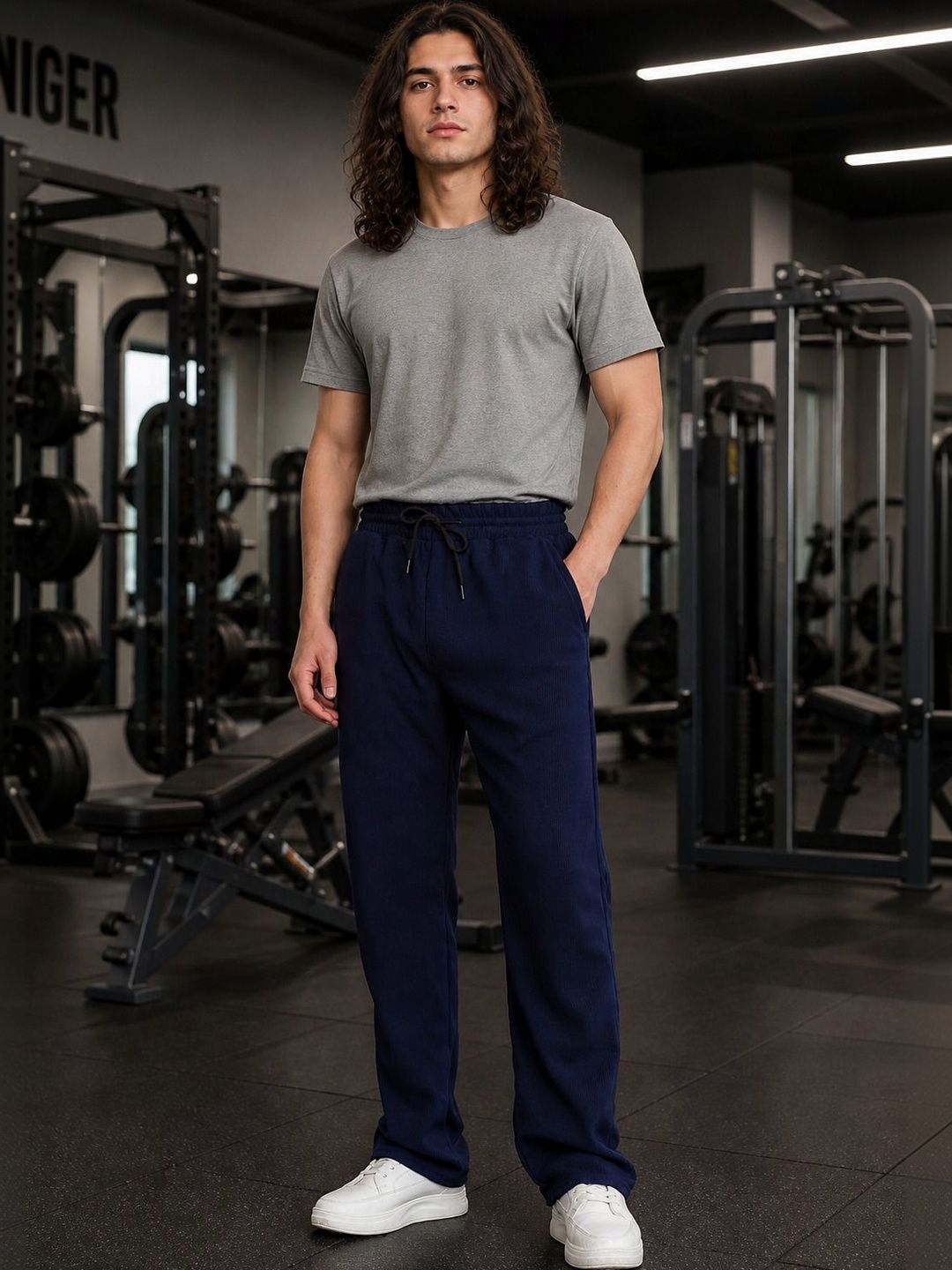 SZN Men Regular Fit Textured Training Track Pants