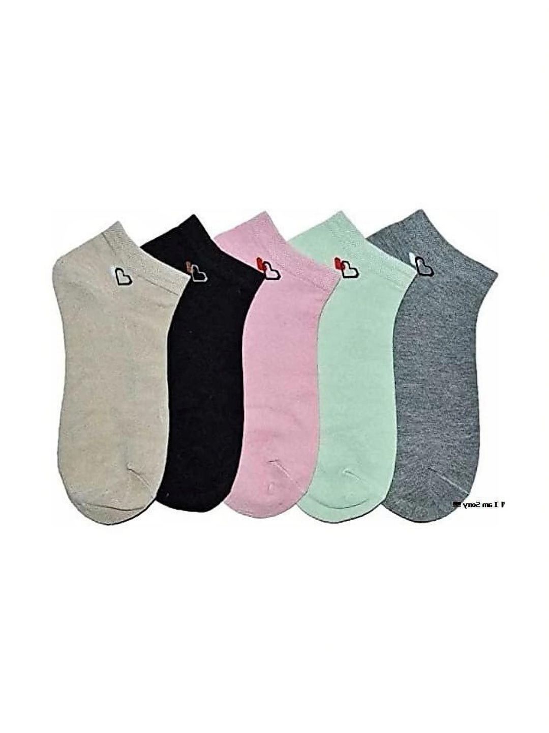 GARUN Men Pack of 5 Cotton Patterned Shoe Liners Socks