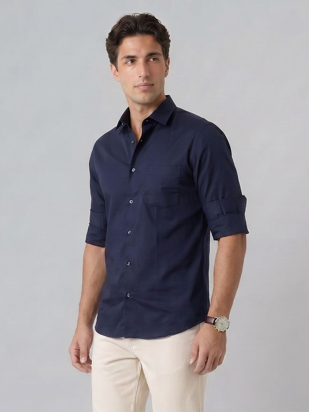 Indian Terrain Indian Terrain Spread Collar Pure Cotton Casual Shirt
