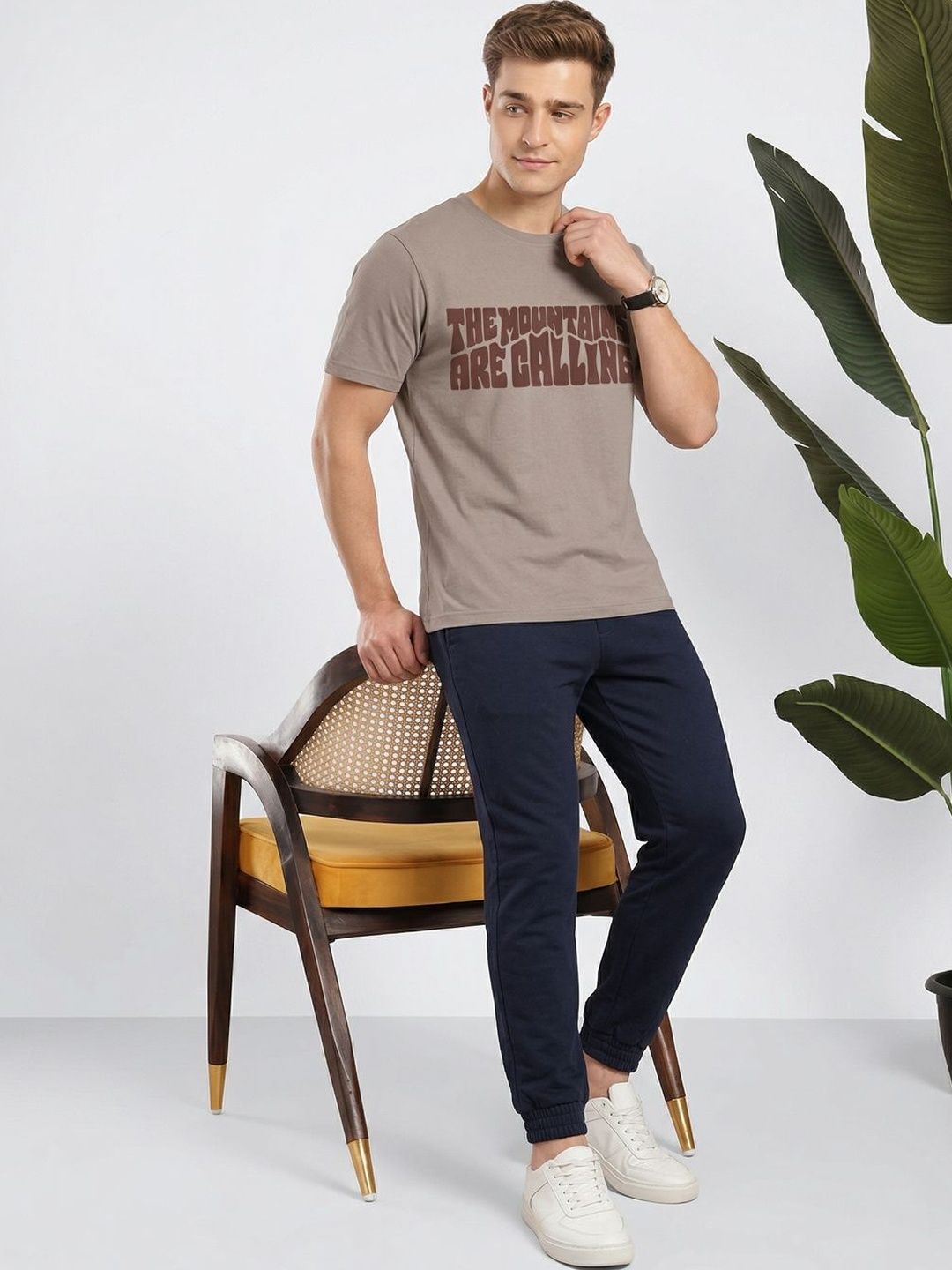 The Roadster Lifestyle Co Printed Cotton T-shirt
