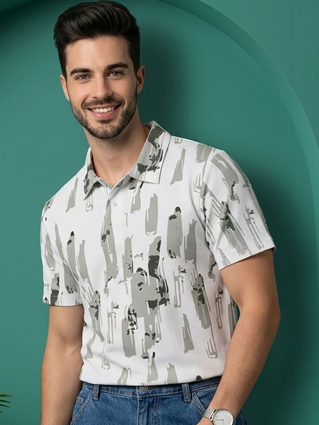 Kook N Keech Men Printed Polo Collar T-shirt