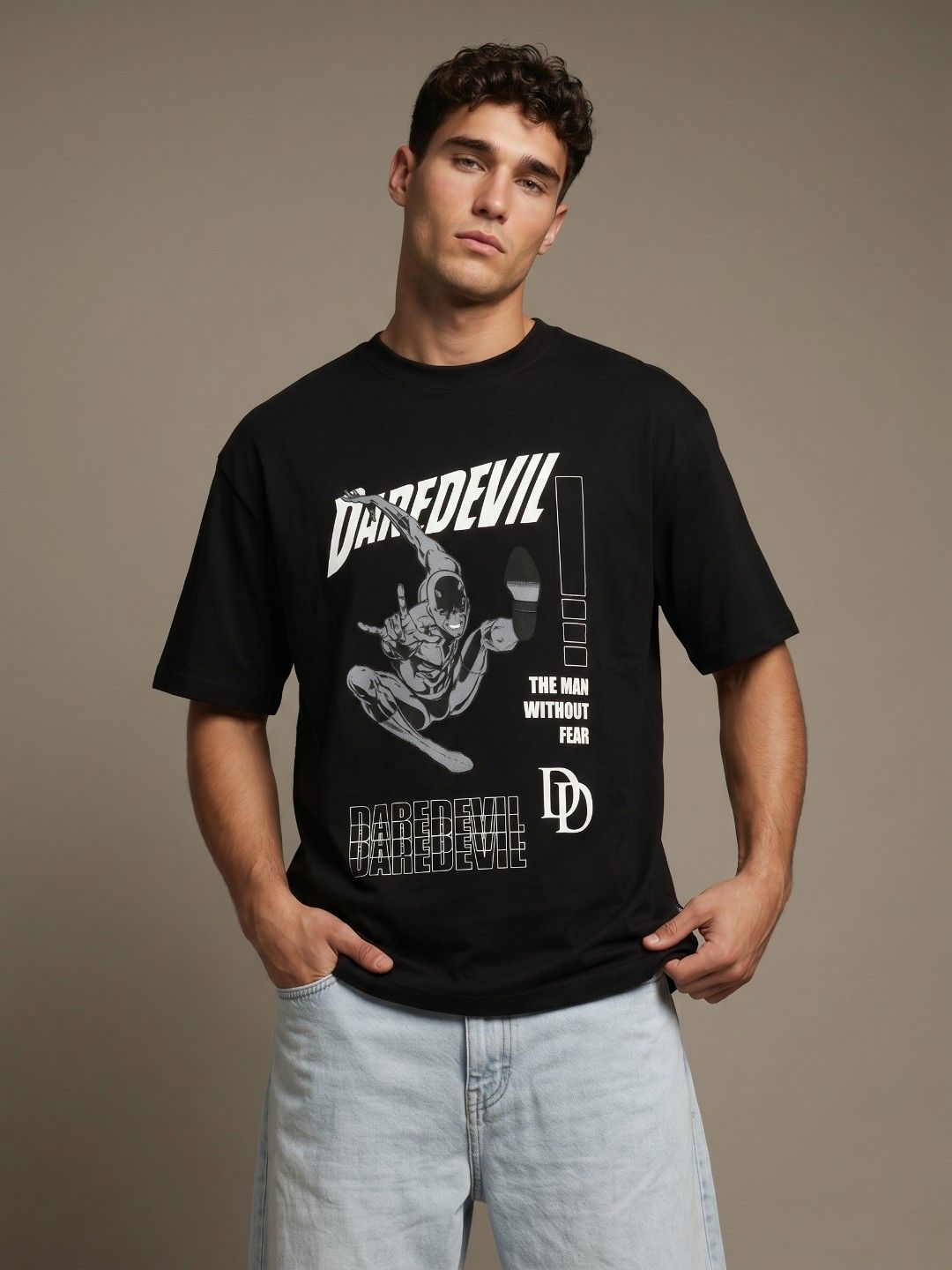 glitchez Men Dare Devil Printed Relaxed Fit T-shirts