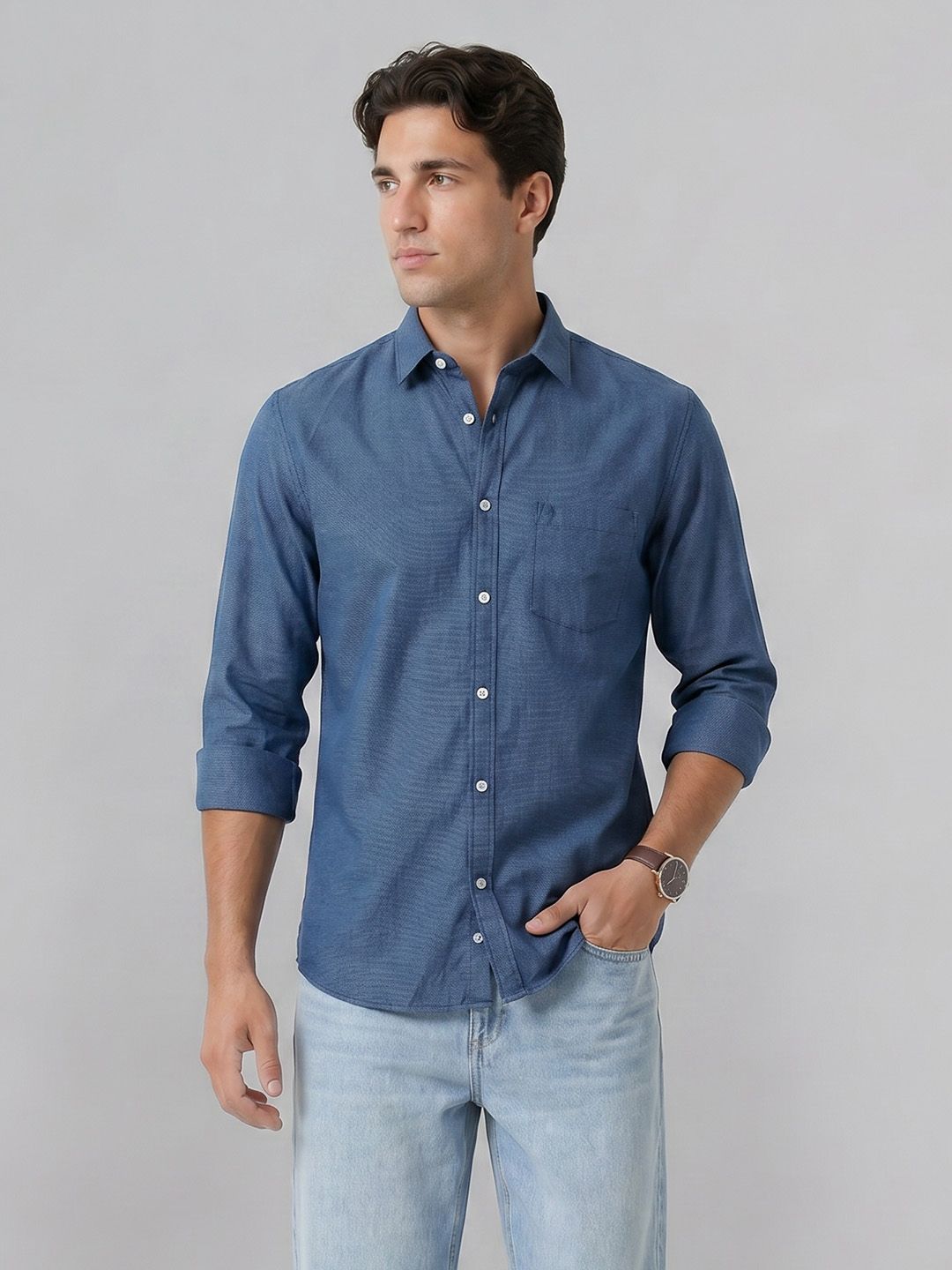 Indian Terrain Indian Terrain Slim Fit Pure Cotton Casual Shirt