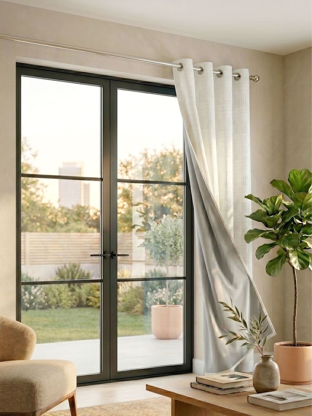 Saral Home White Black Out Curtains and Sheers