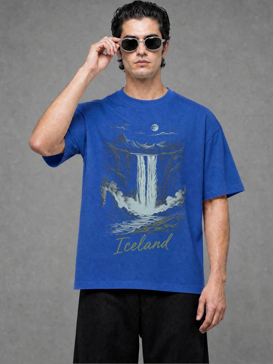 FARDA Unisex Printed Drop-Shoulder Sleeves T-shirt