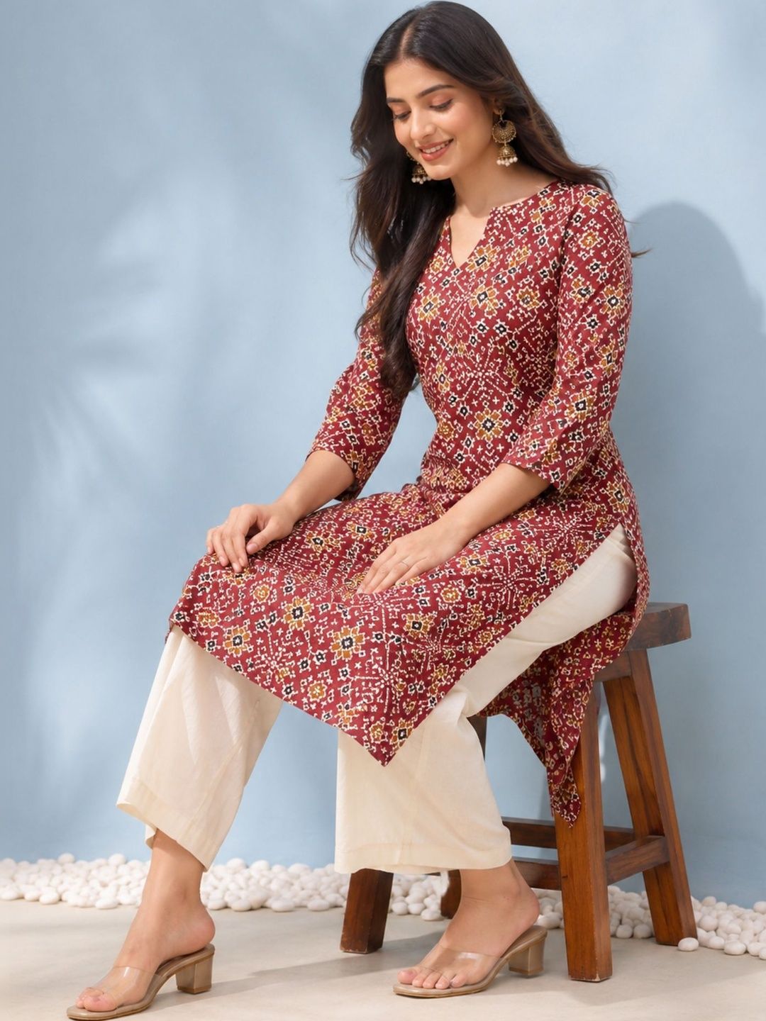 Sangria Women Ethnic Motifs Printed Kurta