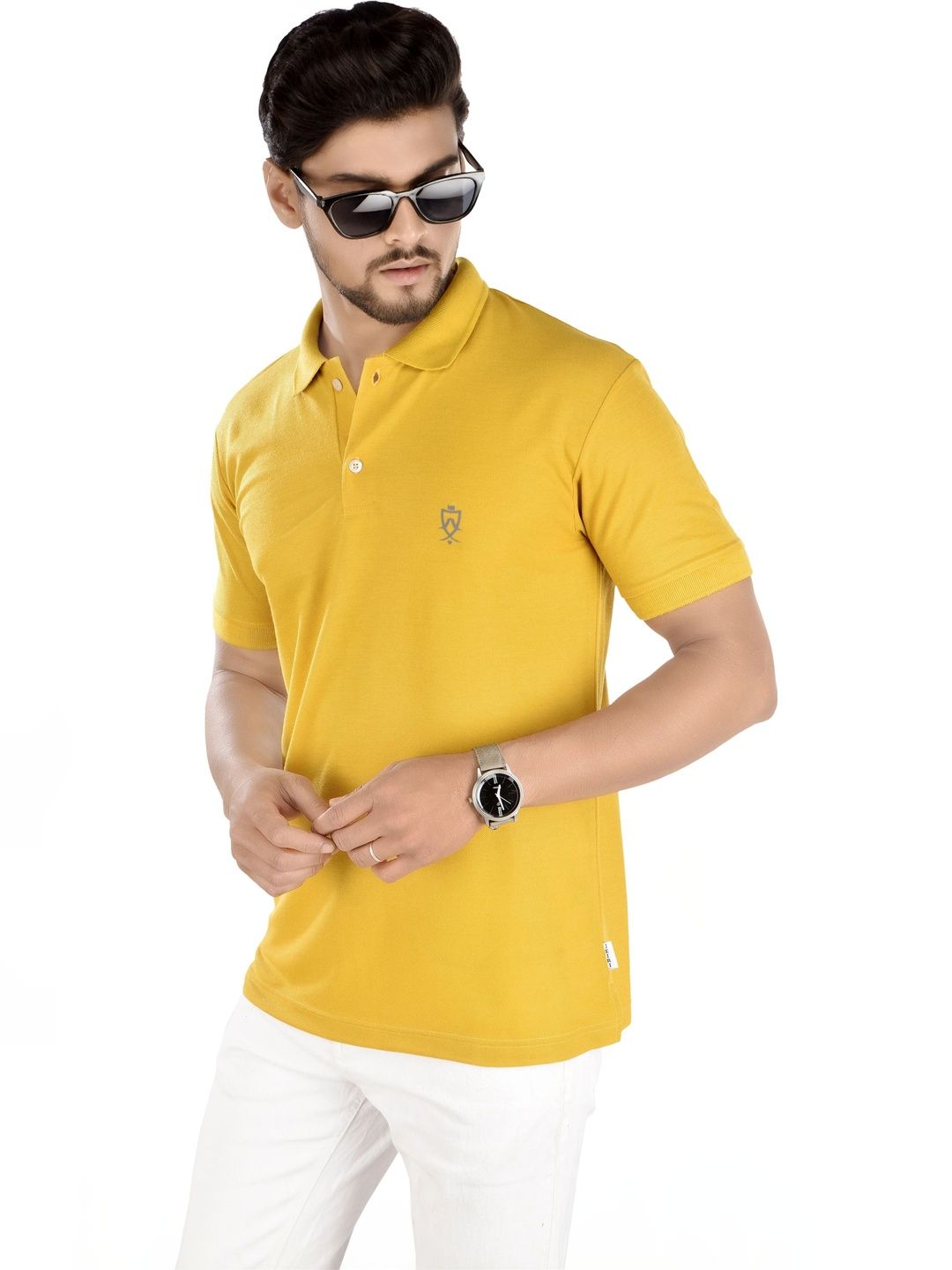 JEIRI Men Brand Logo Polo Collar Pockets T-shirt