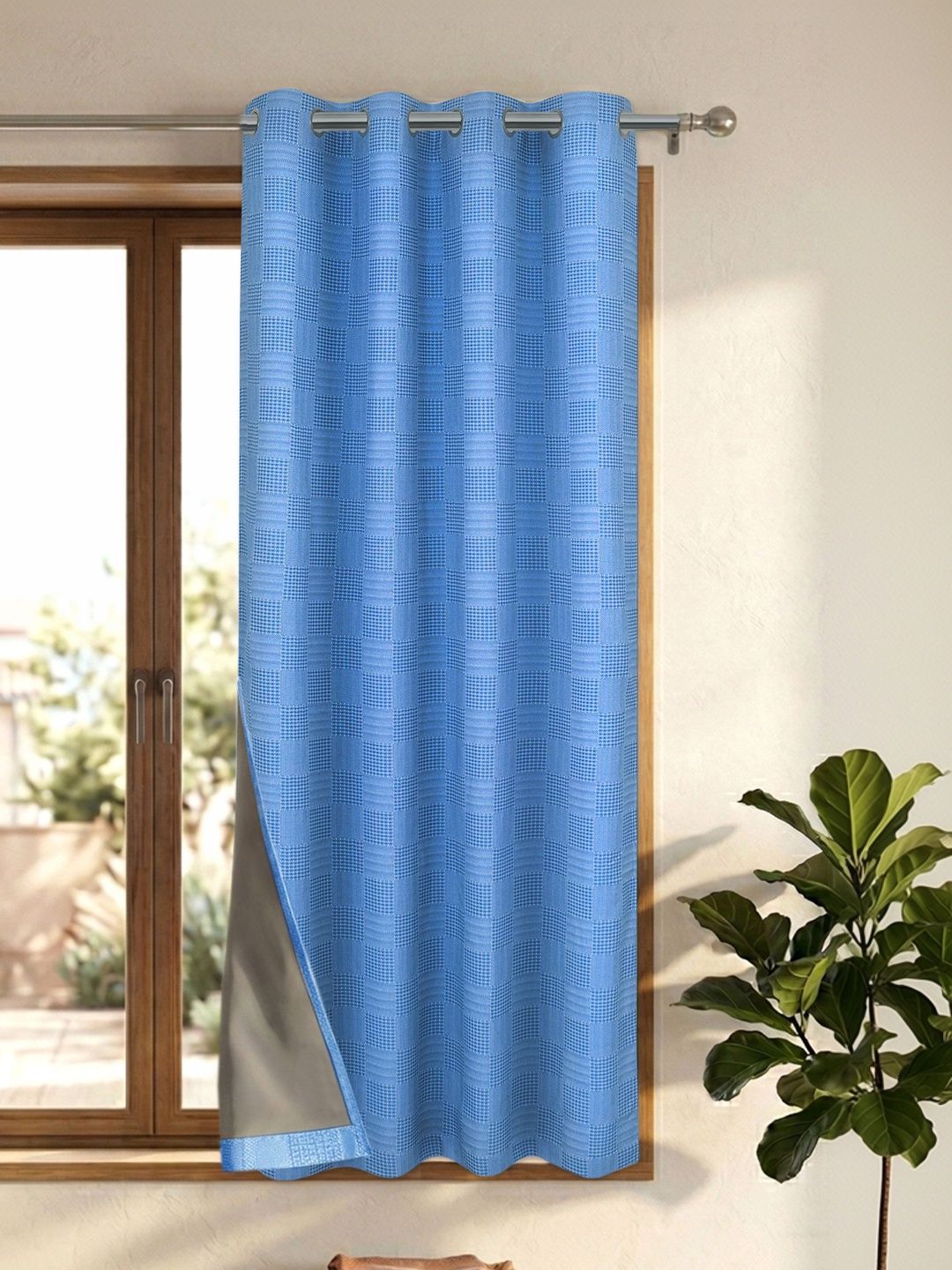 Saral Home Blue Black Out Curtains and Sheers