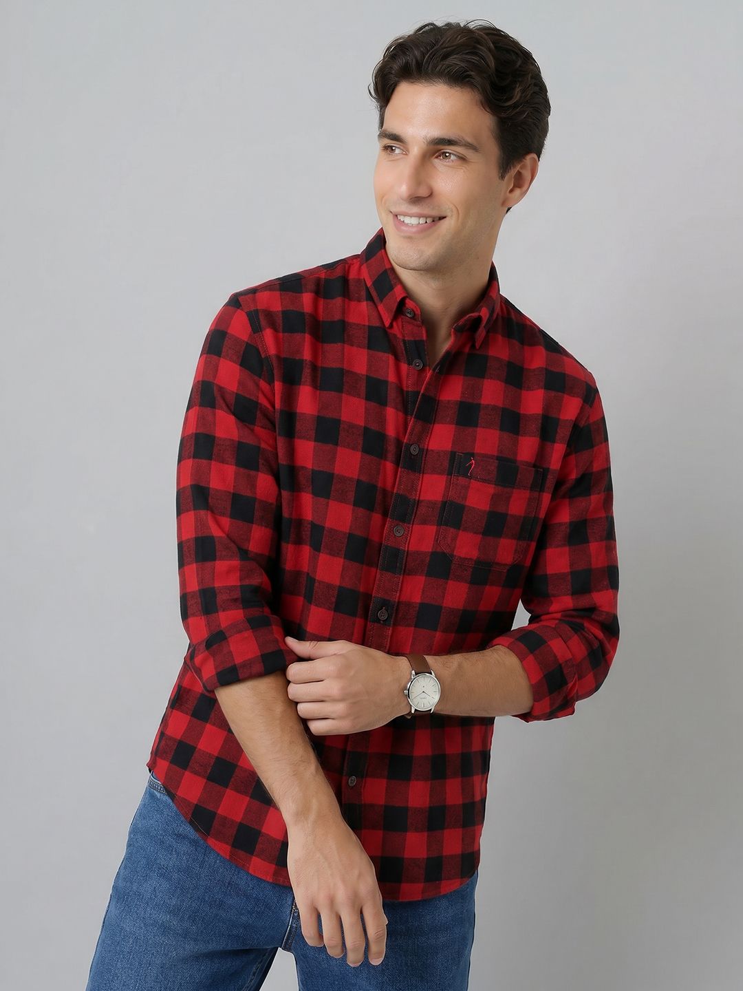 Indian Terrain Indian Terrain Slim Fit Checked Casual Shirt